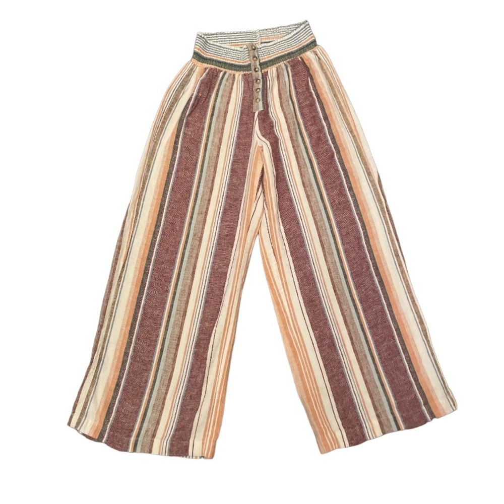 Indigo Rein Striped Linen Pants | Size M